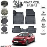 Opel Corsa F 2019 Model Tam Uyumlu Kokusuz 3D Havuzlu Paspas - Siyah