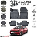 Opel Corsa F 2023 Model Tam Uyumlu Kokusuz 3D Havuzlu Paspas - Siyah