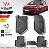 Opel Corsa F Paspas 2019 2026 Arası Uyumlu 3D Havuzlu Wöller Paspas - Siyah