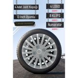 Opel Jant Kapağı Seti 4 Adet 13" Inç Gri ( Corsa C D E Astra G H J Combo Vectra Meriva ) G003 - 13 inç