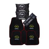 Opel Logolu 5’Li Oto Halı Paspas & Siyah Araç Yastık & Emniyet Kemer Pedi - Konfor Ve Koruma Seti