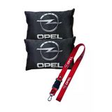 Opel Logolu Dijital Baskılı Siyah Araç Boyun Yastığı & Kırmızı Oto Ayna Askısı - 2’Li Set