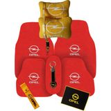 Opel Nakışlı Kırmızı Oto Halı Paspas | Opel Sarı Araç Boyun Yastığı & Opel Araç Oto Aksesuar