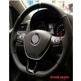 Opel Vectra B Uyumlu Alkantara-Karbon Dikmeli Direksiyon Kilifi Gri Yuzuklu