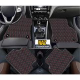 Opel Vectra C 2002-2008 Uyumlu Kırmızı Dikişli Siyah Deri Paspas - Çok Renkli
