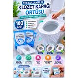 Open City 100 Adet Tek Kullanımlık Klozet Kapağı Örtüsü Hijyenik Seyahat Tipi Tuvalet Koruyucu Kılıf Seti - Şeffaf