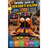Open City 2 Kişilik Parmak Basketbol Oyunu Skor Tablolu Masaüstü Mini Basket Potası Eğitici Çocuk Oyuncağı - Renkli