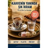 Open City 20'li Şeffaf Plastik Mini Bardak 70 ml Kullan At Kahve Yanı Su Ikramı Parti Davet Sunum Bardağı Seti