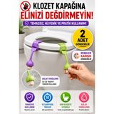 Open City 2'li Set Mantar Tasarımlı Klozet Kapağı Kaldırma Aparatı Silikon Hijyenik Tutacak Renkli 24 cm