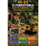 Open City 4d-E4 12 Fonksiyonlu Uzaktan Kumandalı Vinç Şarjlı Metal Paletli Iş Makinesi Oyuncak