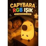 Open City Capybara Gece Lambası Pilli Yumuşak Silikon Çocuk Odası Uyku Lambası Dekoratif Işık - yok - Renkli