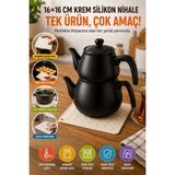 Open City Krem Silikon Nihale 16X16 cm Çok Amaçlı Tencere Tava Altlığı Fırın Tepsi Tutacağı Kavanoz Açacağı Ev