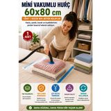 Open City Mini Boy Vakumlu Hurç 60X80 cm 1 Adet Vakum Poşeti Çift Kilitli Saklama Torbası Şeffaf Düzenleyici - 60*80