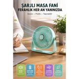Open City Şarjlı Masaüstü Vantilatör USB Mini Masa Fanı 3 Kademeli Ultra Sessiz Taşınabilir Yeşil