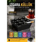 Open City Siyah Melamin Izgara Küllük Kare Kül Tablası Isıya Dayanıklı Cafe Balkon Masa Küllüğü