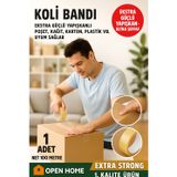 Open Home 100 Metre Şeffaf Koli Bandı – Extra Strong 40 Micron Kalınlık, Güçlü Yapışkan