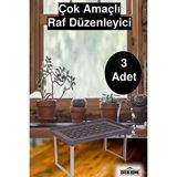 Open Home 3'lü Raf Yükseltici- Dolap Içi Düzenleyici Antrasit