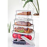 Open Home 6 Lı Dikdörtgen Beyaz Saklama Kabı Seti 300 Ml-500 Ml 800 Ml 1200 Ml 1900 Ml 2900 Ml - 6 Adet