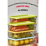 Open Home 6'lı 1800 ml Buzdolabı Organizer -Saklama Kabı