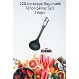 Open Home Concept 1 Adet Beyaz Yanmaz Yapışmaz Teflon Servis Seti 220 ° Dayanıklı Kepçe