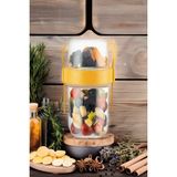 Open Home Concept 1 Adet Diyet & Kahvaltı Için Çatal & Kaşıklı Kapaklı Yoğurt Müsli Salata Meyve Saklama Kabı - 1100ML
