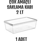 Open Home Concept 1 Adet Kendinden Kapaklı Derin Dondurucuya Uygun Saklama Kabı 2 Lt