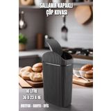 Open Home Concept 10 Lt Çöp Kovası, Mutfak, Banyo, Tuvalet, Ofis Çöp Kutusu Siyah