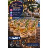 Open Home Concept 10’lu Yuvarlak Desenli Plastik İçecek Bardağı 220 cc Sert Şeffaf Kokteyl Meşrubat Bardak