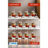 Open Home Concept 12'li Kavanoz Bardak 12'li Pipet Hediyeli Set Model Kokteyl Soğuk Kahve Meşrubat Bardak Seti 350 ml