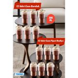 Open Home Concept 12'li Origami Cam Model Borosilikat Soğuk Kahve Kokteyl Meşrubat Bardak 300 Ml-12 Cam Pipet Hediye OPH-001018