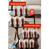 Open Home Concept 12'li Origami Cam Model Borosilikat Soğuk Kahve Kokteyl Meşrubat Bardak 300 Ml-12 Cam Pipet Hediye