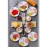 Open Home Concept 14 Parça 6 Kişilik Handmade Demet Desen Kahvaltı Takımı - Lüx Kahvaltılık Sunum Seti