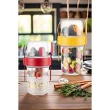 Open Home Concept 2 Adet Diyet & Kahvaltı Için Çatal & Kaşıklı Kapaklı Yoğurt Müsli Salata Meyve Saklama Kabı - 1100ML