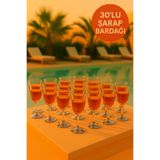 Open Home Concept 30'lu Plastik Gümüş Ayaklı Tatlı Ve Şarap Kadehi Parti Team Bride Kadeh Seti