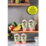 Open Home Concept 4 Adet Diyet & Kahvaltı Için Çatal & Kaşıklı Kapaklı Yoğurt Müsli Salata Meyve Saklama Kabı - 600 ml