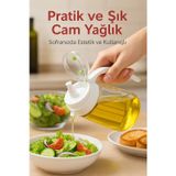 Open Home Concept 660 ml Şeffaf Cam Yağdanlık – Zeytinyağı, Sirke, Nar Ekşisi İçin İdeal Beyaz