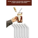 Open Home Concept 6'lı Sıcak Soğuk İçecekler İçin Cam Pipet
