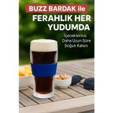 Open Home Concept BUZZ BARDAK – 470 ML Aktif Jel Soğutmalı Cam Bardak | Silikon Tutuş Bantlı