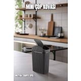 Open Home Concept Mini Çöp Kovası, Mutfak, Banyo, Tuvalet, Ofis Çöp Kutusu Siyah