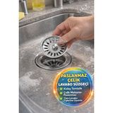 Open Home Concept Paslanmaz Çelik Lavabo Süzgeci 8 cm Gider Tıpası Mutfak Banyo Koku Önleyici Filtre - 500 ml