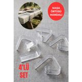 Open Home Concept Şeffaf Masa Örtüsü Mandalı 4’lü Set – Kaymaz, Rüzgara Dayanıklı, Piknik & Balkon Masa Sabitleyici