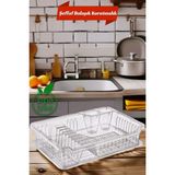 Open Home Concept Tezgah Üstü Bulaşıklık - Tabaklık - Kurutmalık Bulaşık Düzenleyicisi Şeffaf - 0
