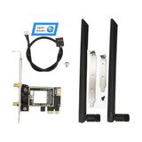 Open Smart Pcıe X1 M.2(E-Key) Wifi 6/6e/7 Adapter Tri-Band (2.4/5/6 Ghz), Bluetooth 5.2, 2X10DBI Anten