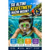 Open Toys Şnorkel Seti Çocuk Deniz Gözlüğü Maske ve Şnorkel Seti 8+ Yaş Ayarlanabilir Modeli