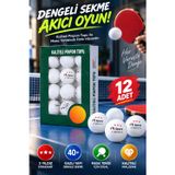 OpenCity 12 Adet 3 Yıldız Masa Tenisi Topu Dengeli Sekme Pinpon Topu Antrenman Günlük Oyun İçin Beyaz Set