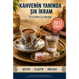 OpenCity 20'li Şeffaf Plastik Mini Bardak 70 ml Kullan At Kahve Yanı Su İkramı Parti Davet Sunum Bardağı Seti