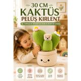 OpenCity 30 Cm Kaktüs Figürlü Pelüş Bebek Kırlent Çocuk Odası Dekoratif Yumuşak Oyuncak Yastık Minder