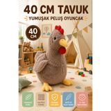 OpenCity 40 cm Kahverengi Tavuk Peluş Oyuncak Yumuşak Dokulu Sevimli Çocuk Oyun Arkadaşı Dekoratif Peluş Toy!