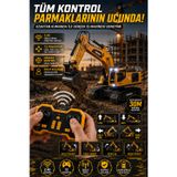 OpenCity 4D-E4 Uzaktan Kumandalı Oyuncak Vinç 12 Fonksiyonlu LED Işıklı Sesli Şarjlı Metal