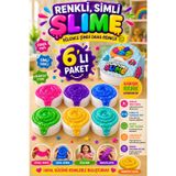 OpenCity 6'lı Slime Oyun Jeli Simli Streç Hamur Eğitici Duyusal Oyun Motor Beceri Geliştiren Oyuncak Renkli